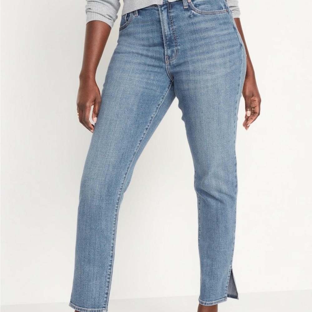 Old navy ankle slit straight leg jeans